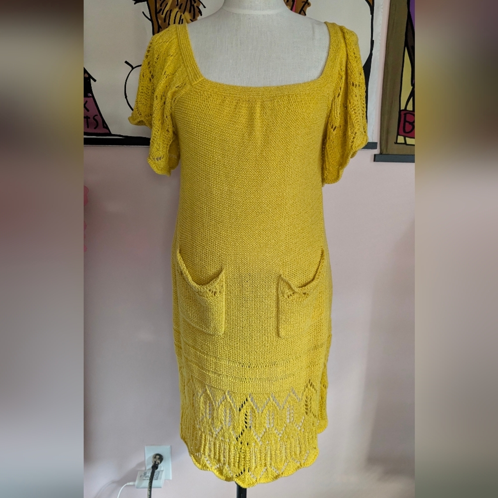 Betsey Johnson Vibrant Yellow Knit Dress